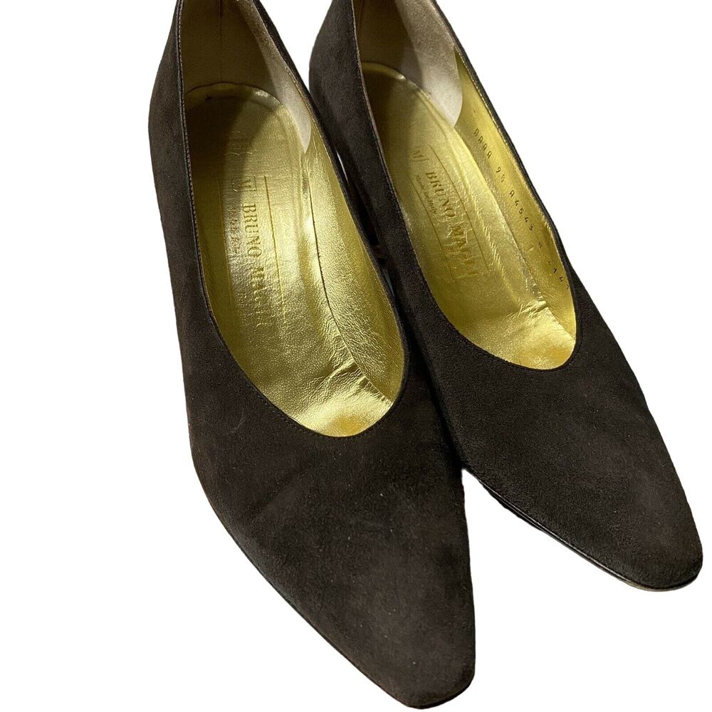 BRUNO MAGLI Brown Suede Leather Shoes SIZE 9.5 AAAA Classic Pumps Made In Italy